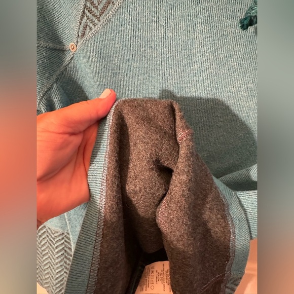 PRANA XS Blue Lucia Funnel Turtle Neck Recycled Wool Blend Sweater Outdoor Warm - Picture 14 of 14